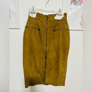 Brown Suede Pencil Skirt